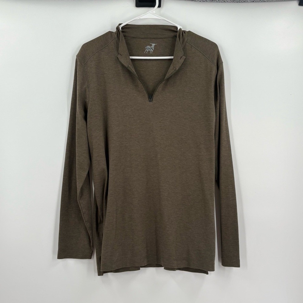 Raffi long sleeve quarter zip brown large